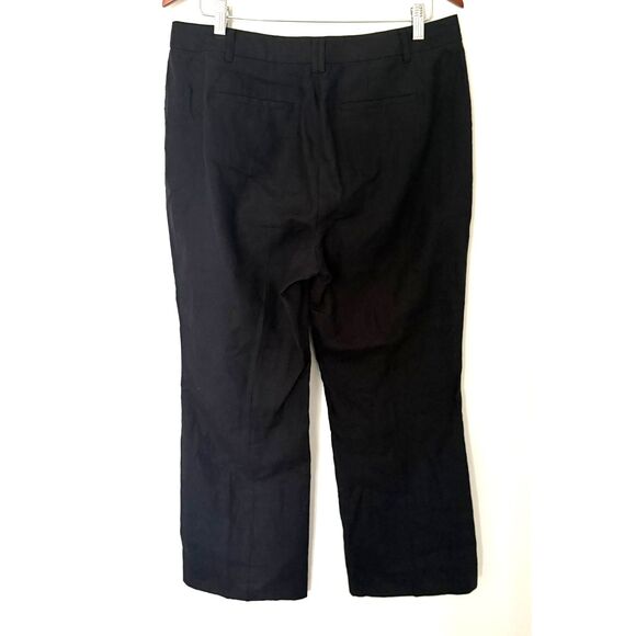 Talbots Windsor Curvy Black Linen Pants Wide Leg Breezy Polished Essential 12P - Picture 3 of 9